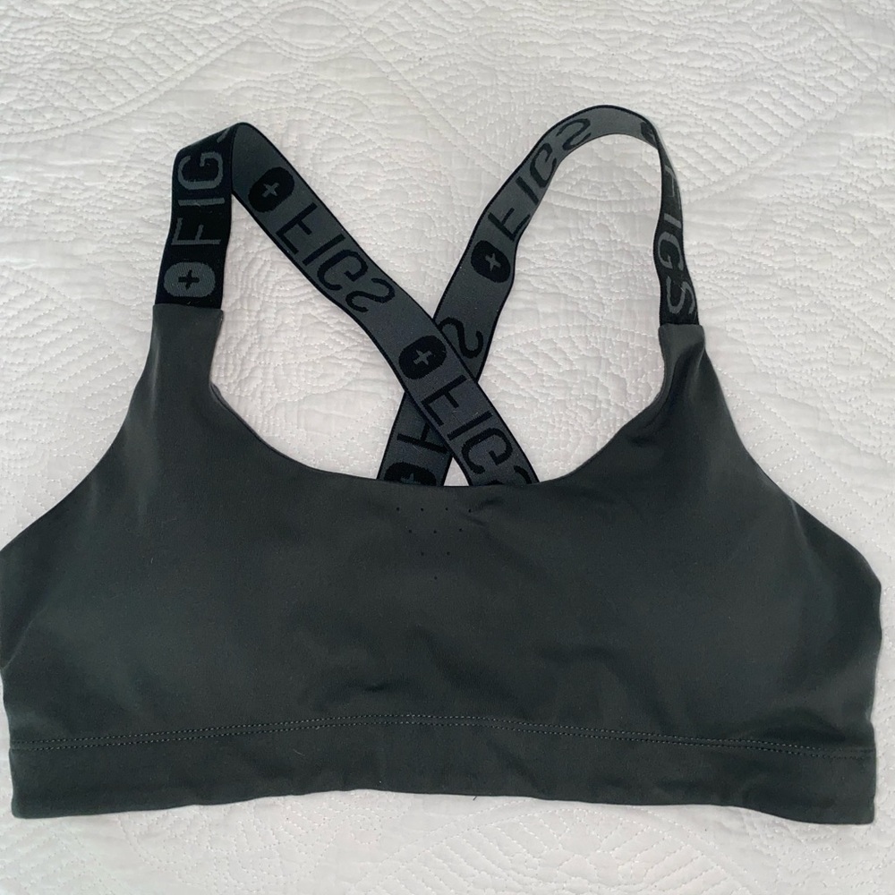 Figs Under Scrubs Olive Green Sports Bra Large - Picture 3 of 6